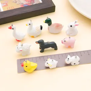 Süße Tier Harz Charms Anhänger für DIY Handgemachte Schmuck Halskette Zubehör Teile.