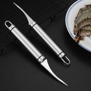 Pelagamberi in Acciaio Inossidabile Strumento di Pulizia dei Frutti di Mare Manico Ergonomico Utensile da Cucina