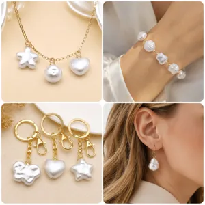 ABS irregular gold-capped imitation pearl jewelry DIY pendant bracelet necklace keychain