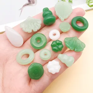 Accesorios de joyería DIY de vidrio verde y blanco colgante hebilla de paz pulsera