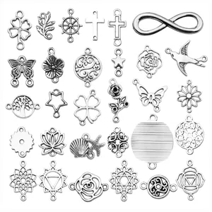 Μεταλλικά charms διπλού κρoύσματος DIY αξεσουάρ κοσμημάτων για βραχιόλια και κολιέ