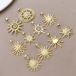 Ciondolo girasole placcato oro zircone fai da te collana accessori gioielli set moda