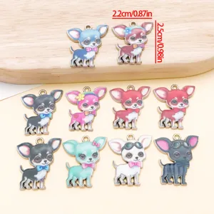 Legering Emaille Chihuahua Hond Hangers Cartoon Huisdier Hond Charms Voor DIY Ketting Armband Sieraden Maken Accessoires