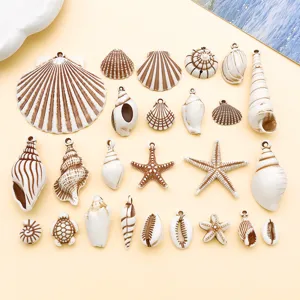 Acrylic Ocean Series Charms Assorted Sea Snail Starfish Turtle Scallop Pendants For DIY Earring Necklace Jewelry Making Accessories