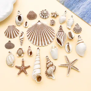 Acrylic White Brown Sea Shell Starfish Turtle Pendants DIY Handmade Jewelry Accessories