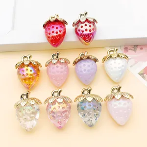 Acrylic resin strawberry charms pendant DIY necklace bracelet jewelry accessories
