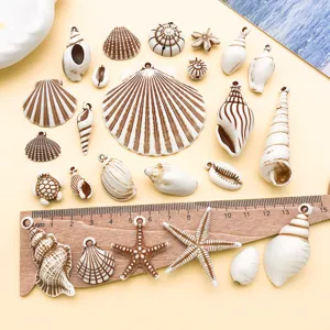 Acrylic white brown shell starfish turtle charms pendants DIY handmade jewelry accessories