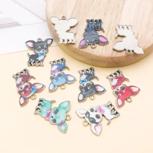 Schattige cartoon chihuahua hond legering hangers voor DIY handgemaakte armbanden kettingen accessoires.