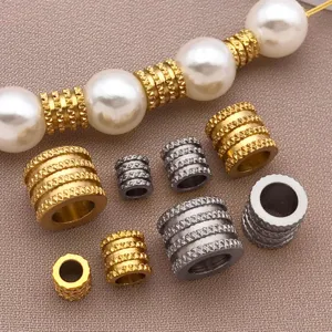 Edelstahl Gitter Loch Röhren Abstandsperlen für DIY Schmuck Armband Halskette Zubehör