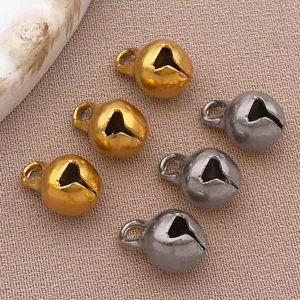 Piccoli ciondoli a campana placcati in oro e canna di fucile in acciaio inox accessori diy