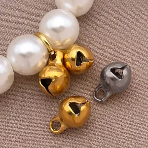 Ciondolo a campanella in acciaio inossidabile dettaglio, accessori per gioielli DIY, oro e gun.