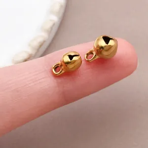 Piccoli ciondoli a campanella dorati per creazione gioielli fai da te, accessori inox 5/6mm.
