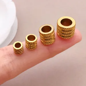 Edelstahl gold gerändelte Abstandshalter Perlen für DIY Armbänder Halsketten Schmuckherstellung.