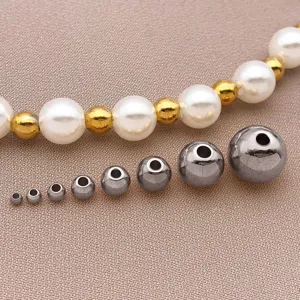 Perles en acier inoxydable perles d'espacement ensemble d'accessoires de bijoux DIY pour bracelet collier