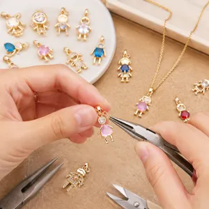 DIY koper 18k verguld zirkonia jongen meisje hanger ketting sieraden accessoires