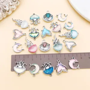 Ciondoli medusa conchiglia coda di pesce lega DIY collana bracciale accessori gioielli