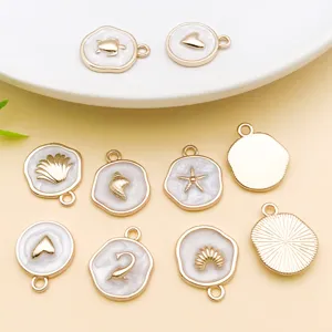 DIY Pendentifs AllIage Océan Émail Blanc Nacré Coquillage Tortue Fabrication Bijoux