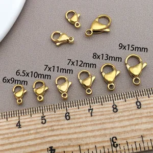 Stainless steel gold plated lobster clasps for DIY jewelry making bracelets necklaces