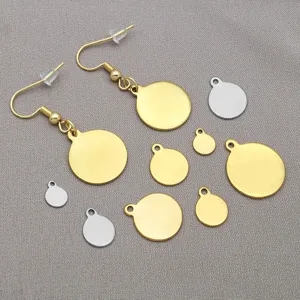 Stainless Steel Round Blank Charms For DIY Jewelry Making Pendants Gold Steel Color Metal Disc Tags For Bracelet Necklace Accessories