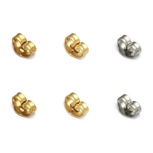 Edelstahl Schmetterling Ohrring Verschuesse in Gold und Silber, 4.5x6x3mm fuer DIY Schmuck Zubehoer.