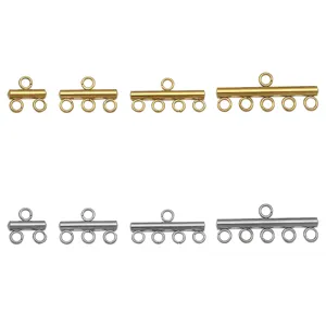 Roestvrijstalen meerstrengige buisverbinding sluitingen voor DIY handgemaakte sieraden.