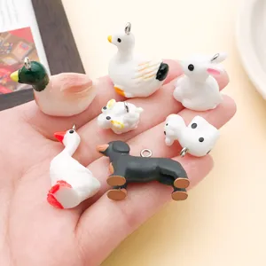 Niedliche Cartoon Tier Harz Anhänger DIY handgefertigte Halskette Schmuck Zubehör Set.