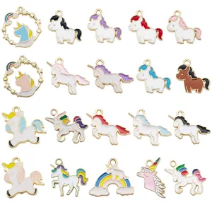 Cute Cartoon Unicorn Alloy Charms Pendants for DIY Jewelry Making Necklaces Bracelets Keychains
