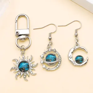 Zon maan planeet zinklegering hanger DIY sieraden accessoires set voor handgemaakte ketting.