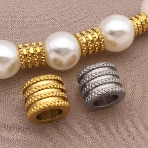 Edelstahl Netz Textur große Loch Rohr Abstandhalter Perlen für DIY Armband Halskette Schmuck.
