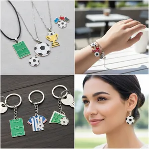 Soccer Theme Enamel Charms Alloy Pendants Jewelry Making DIY Bracelets Necklaces Earrings