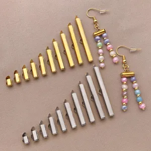 Stainless Steel Straight Tube Bead Chain Slide Connector Tubes Sliding Tube Clasp For DIY Earring Jewelry Necklace Making Findings