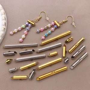 DIY jewelry making accessories metal slider tubes bead connectors earring hooks craft supplies