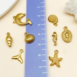 Gouden roestvrijstalen oceaan bedels hangers zeester schelp DIY sieraden maken accessoires