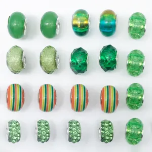 Kit de cuentas de resina de gran agujero, cuentas coloridas para hacer pulseras DIY.