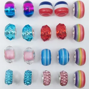 Set de abalorios con agujero grande DIY para pulsera joyería estilos surtidos