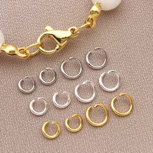 Anelli aperti placcati oro 18K 4mm 5mm per gioielli fatti a mano collana bracciale accessori