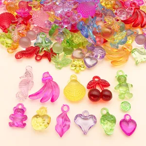 Pendeloques en acrylique transparent coloré formes mélangées accessoires bijoux DIY détails