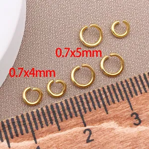 Anellini Aperti Placcati Oro 18K 4mm 5mm per Creazione di Gioielli Accessori Fai Da Te