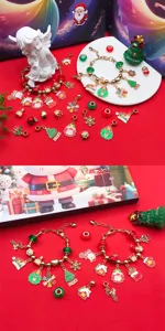Kids DIY Christmas Charm Bracelet Advent Calendar Blind Box Jewelry Gift Set for Girls