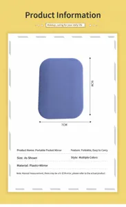 2-in-1 folding makeup mirror and comb, portable pocket cosmetic mirror for students and outdoor travel.