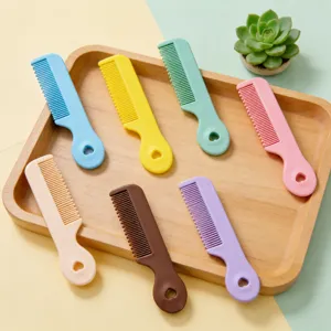 Candy color mini portable pocket hair comb set for girls kids daily styling cute hair care tool