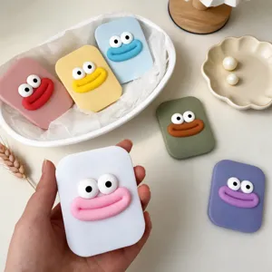 Cute cartoon big mouth foldable makeup mirror, portable pocket compact mirror for daily use.