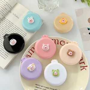Peigne à coussin d'air pliant de dessin animé mignon mini peigne de massage portable avec miroir