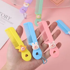 Joli petit peigne de dessin animé pour fille, outil de coiffure en plastique portable, design mignon