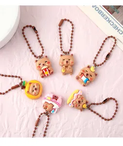 Cute cartoon guinea pig keychain mini pendant bag accessory cute key chain charm gift detail