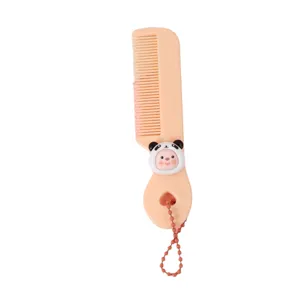 Joli mini peigne de dessin animé pour filles, peigne portable pour étudiants avec design panda.