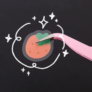 Pinza curva de acero inoxidable rosa para manualidades de diario y pegatinas precisas