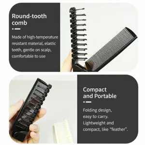 Peigne pliant portable, outil de coiffure de voyage pratique pour le soin quotidien.