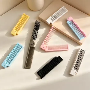 Peigne à cheveux pliable portable peigne de massage à double usage en plastique voyage dortoir d'étudiants brosse de coiffure