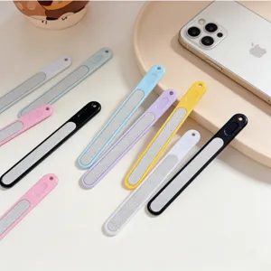Colorful portable nail files set, double sided fine sanding abrasive strips for home manicure.
